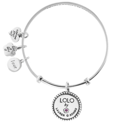 Lolo Aunt Bangle silver-tone bracelet with 5 charms including LOLO by Lauren G Adams pendant on Tampa Home & Garden Store