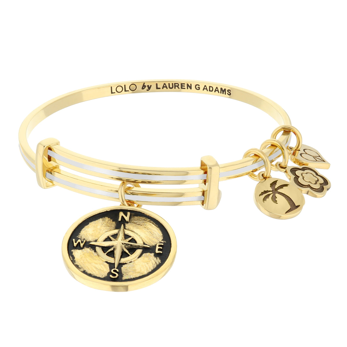 Lolo Compass Bangle stack gold-tone bracelets with compass charms by Lauren G Adams on Tampa Home & Garden Store