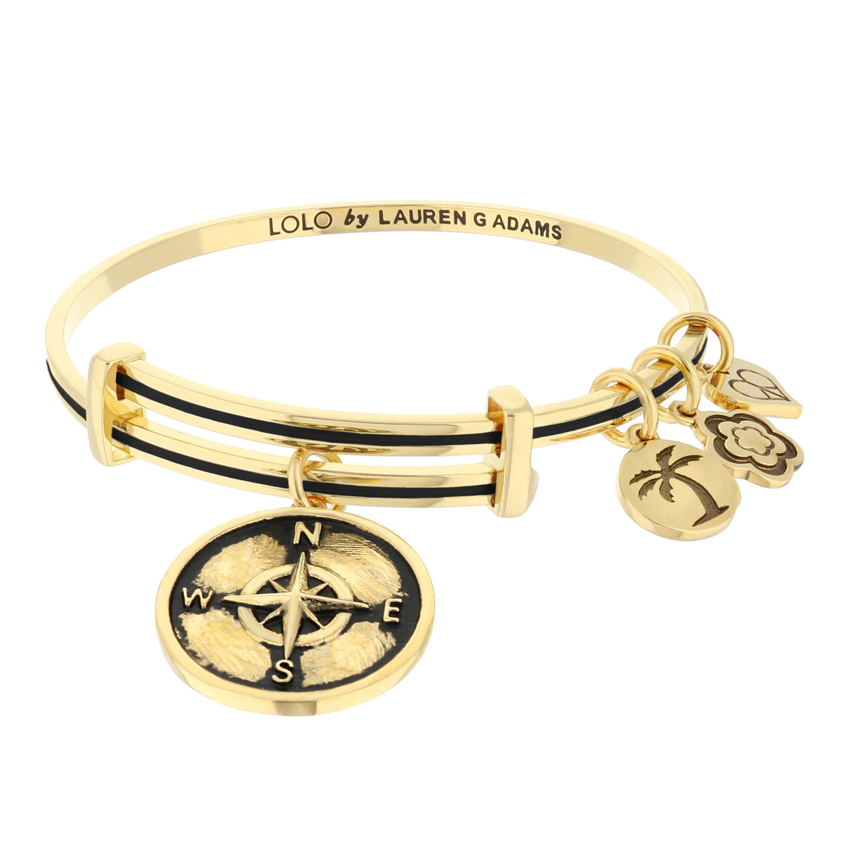 Lolo Compass Bangle gold-tone bracelet with enamel stripe by Lauren G Adams on Tampa Home & Garden Store