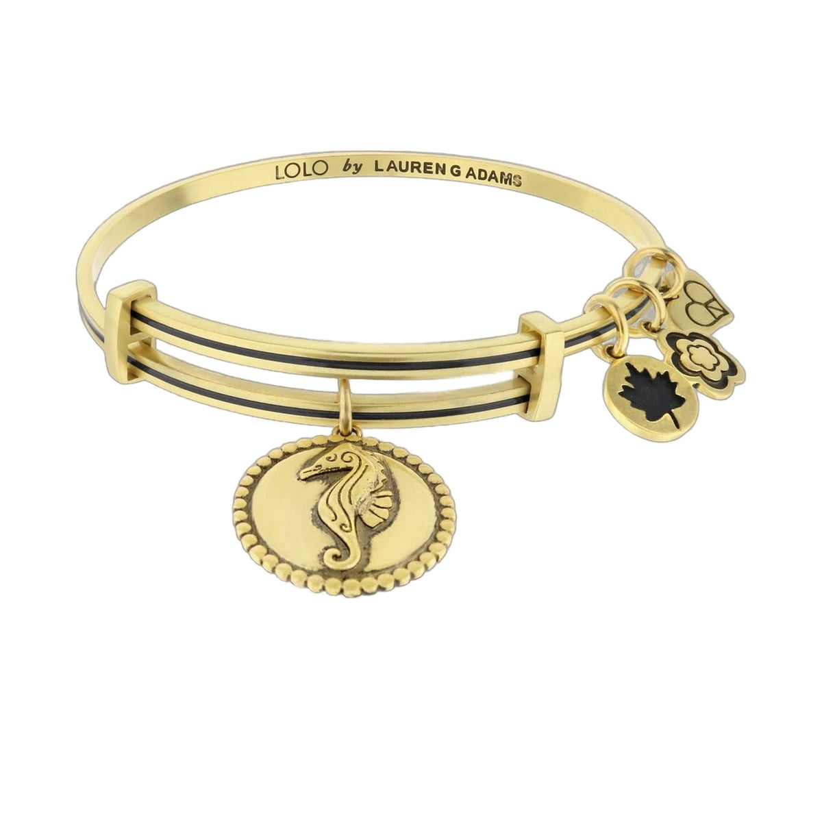 Lolo Seahorse Bangle gold-tone bracelet with black enamel stripe by Lauren G Adams on Tampa Home & Garden Store