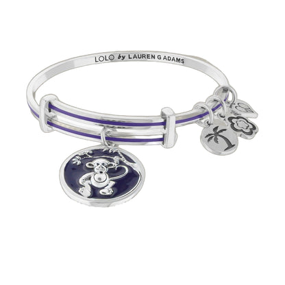 LOLO St. Kitts Bangle silver bracelet with purple enamel stripes by Lauren G Adams on Tampa Home & Garden Store