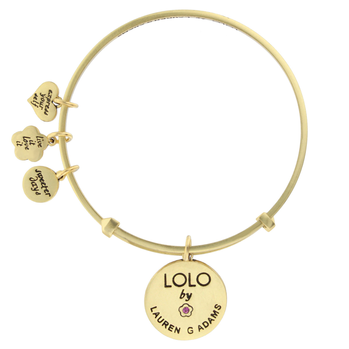 Lolo Queen Bangle gold-tone bracelet with disk charms including LOLO by LAUREN G ADAMS on Tampa Home & Garden Store