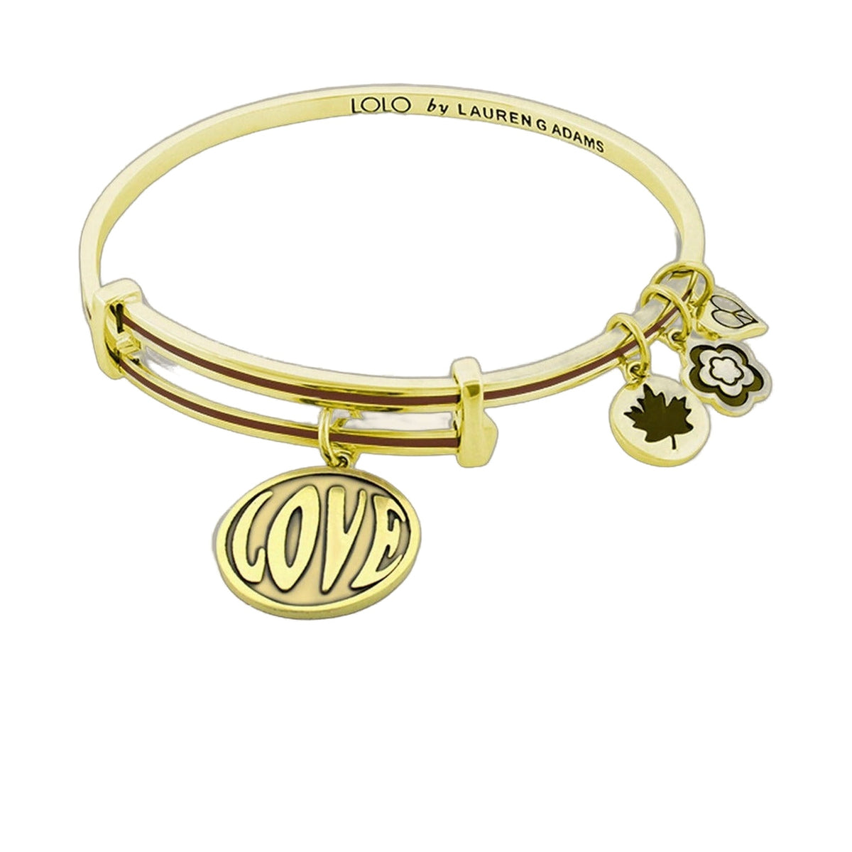 Lolo Love Bangle bracelet gold tone with LOVE charm disc by Lauren G Adams on Tampa Home & Garden Store