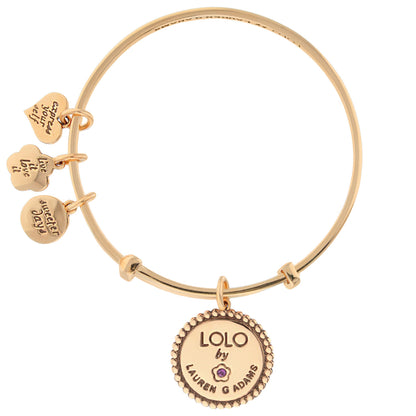 Lolo Turtle Bangle rose gold bracelet with heart charms and LOLO by Lauren G Adams pendant on Tampa Home & Garden Store