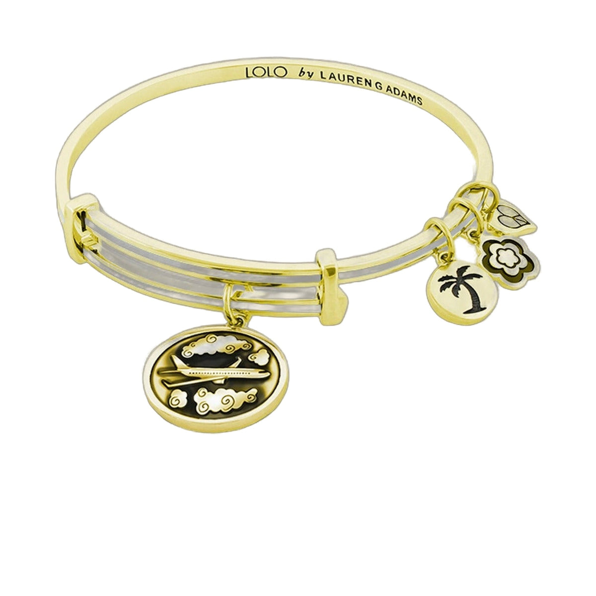 Lolo Sky Is the Limit Bangle by Lauren G Adams, gold-tone bracelet with charms on Tampa Home & Garden Store