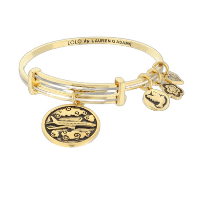 Lolo Sky Is the Limit gold-tone bangle with dangling charms by Lauren G Adams on Tampa Home & Garden Store