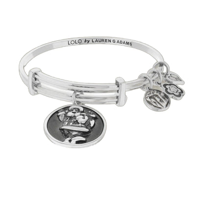 Lolo Santa Claus Bangle by Lauren G Adams, silver-tone multi-band bracelet with seasonal charms on Tampa Home & Garden Store
