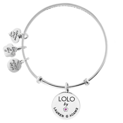 Lolo Kitten Bangle silver-tone bracelet with charm discs by Lauren G Adams on Tampa Home & Garden Store