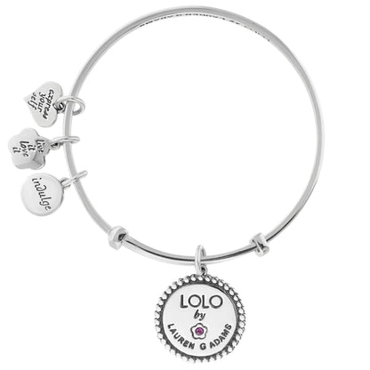 Lolo Crab Bangle bracelet by Lauren G Adams, silver-tone with multiple charms on Tampa Home & Garden Store