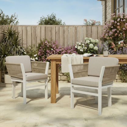 Durable Aluminum Outdoor Dining Chairs Set of Two