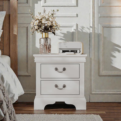 Nightstand With Two Drawers Classic Design