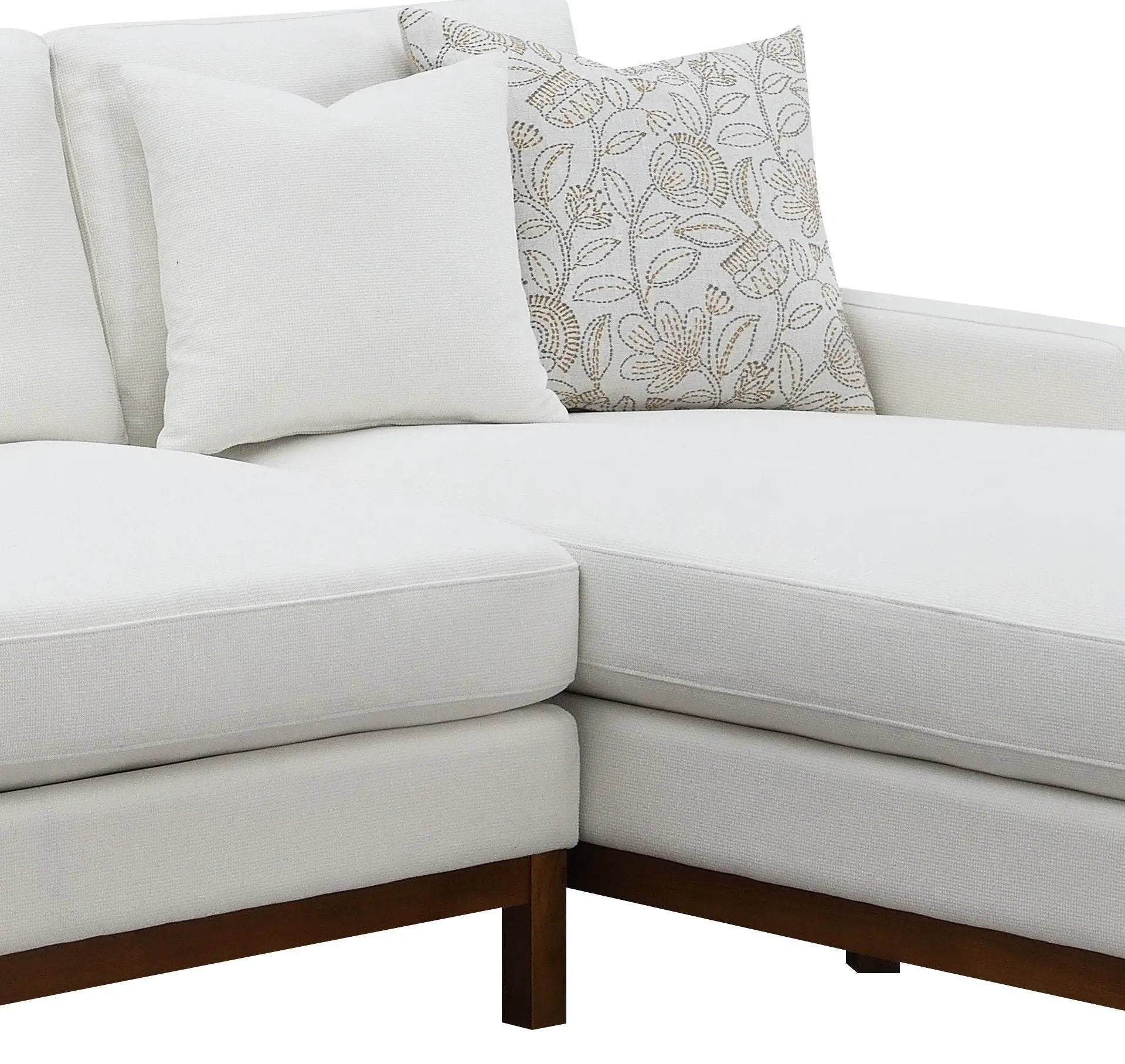 Valiant chenille ivory sectional sofa by Unique Piece Furniture with 4 pillows on Tampa Home & Garden Store