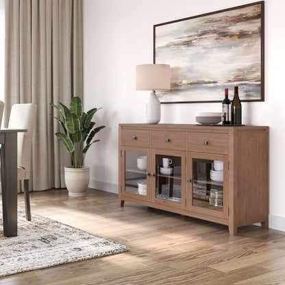 Handcrafted Sideboard Buffet With Glass Doors in wood finish, glass cabinets, HouseOfZazla on Tampa Home & Garden Store