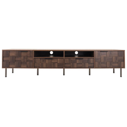 TV Stand with 2 Drawers and Cabinets Mid Century
