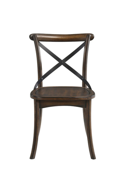 Kaelyn Metal Side Chair Set of Two Dark Oak