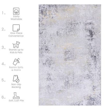 Maval Machine Washable Area Rug for Every Room