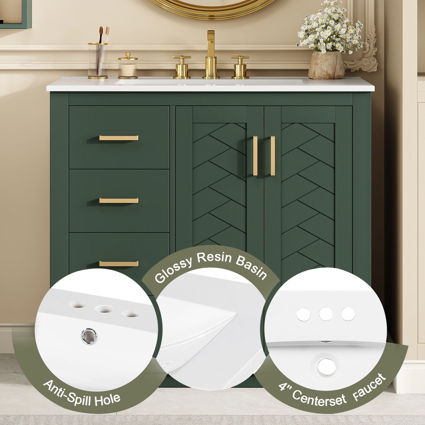 Bathroom Vanity With Sink and Storage Cabinet