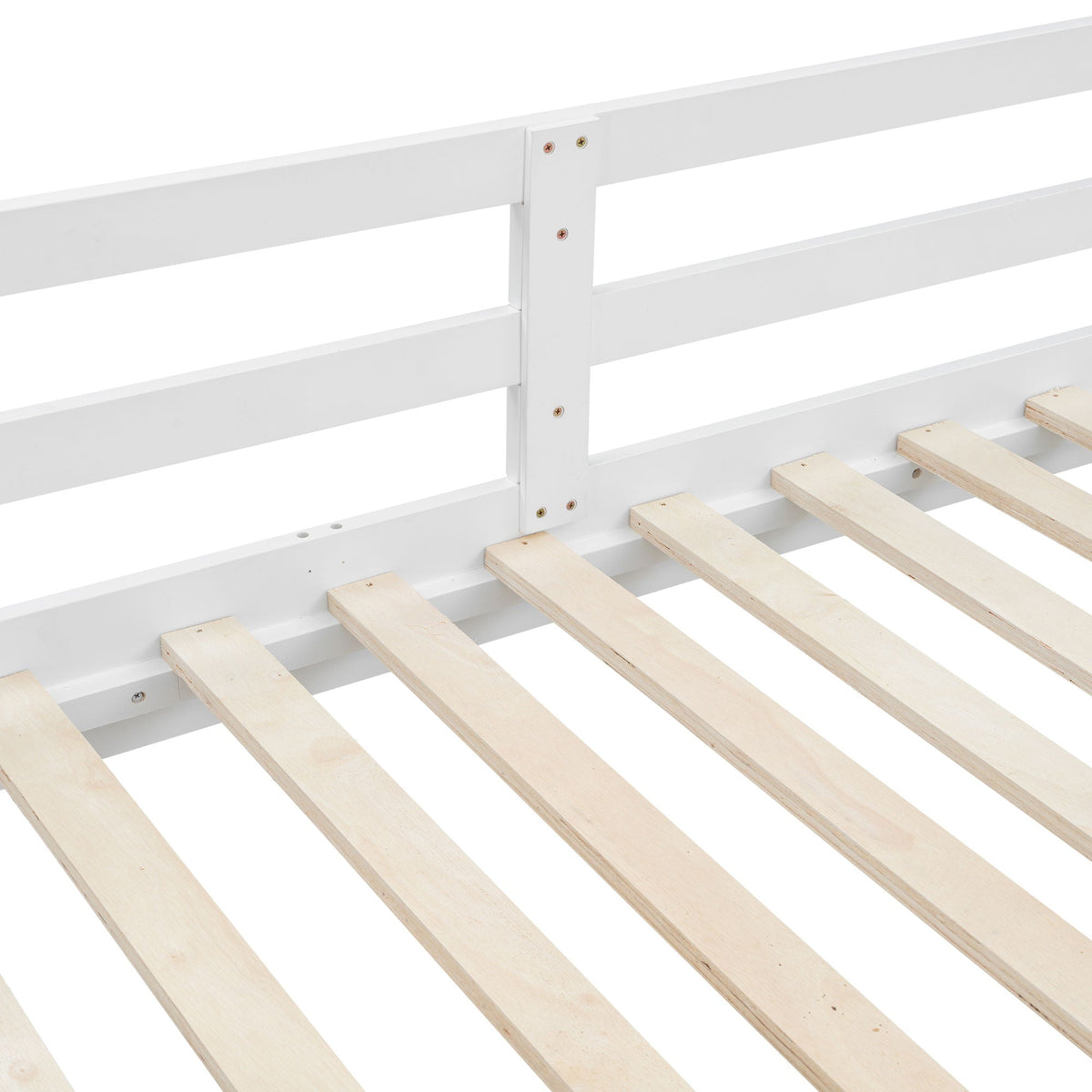 Sturdy white bunk bed frame with wooden ladder rungs, HouseOfZazla bunk beds on Tampa Home & Garden Store