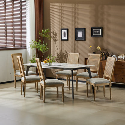 French Country dining chairs with cane back and upholstered seats by HouseOfZazla side chairs on Tampa Home & Garden Store