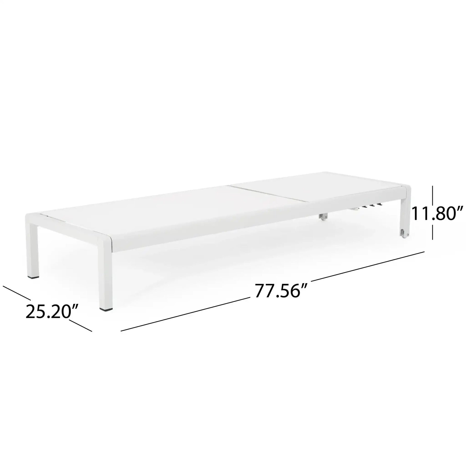 Outdoor white chaise lounge with 5-position recline in a minimal frame on Tampa Home & Garden Store