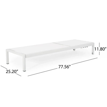 Outdoor white chaise lounge with 5-position recline in a minimal frame on Tampa Home & Garden Store
