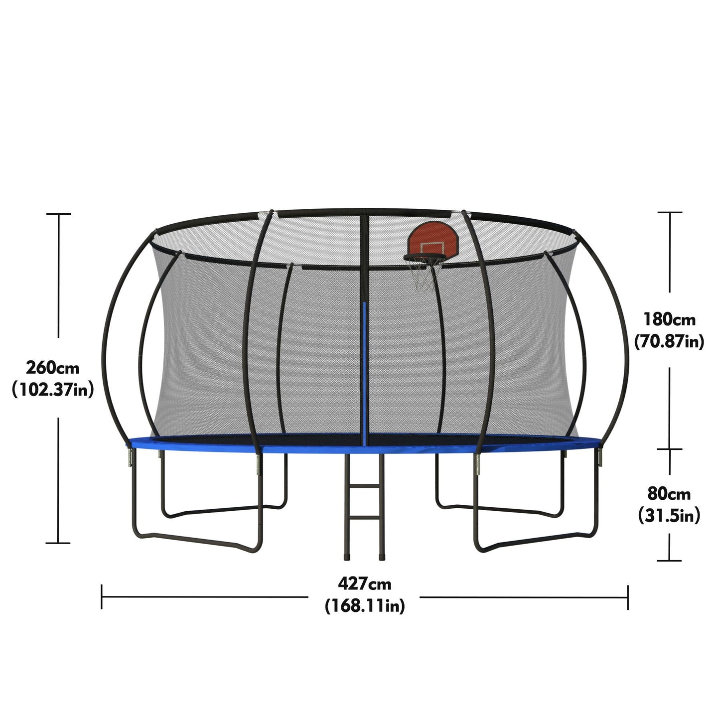 14 Ft Outdoor Trampoline with Basketball Hoop