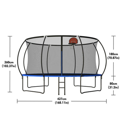 14 Ft Outdoor Trampoline with Basketball Hoop