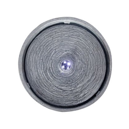 Outdoor water fountain gray polyresin with LED light 12.99in on Tampa Home & Garden Store