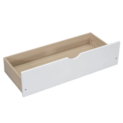 Bunk Bed With Ladder And Safety Guardrail frame with white panel and natural wood interior on Tampa Home & Garden Store
