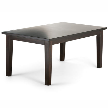 Rubberwood dining table with lacquer finish in dark espresso color on Tampa Home & Garden Store