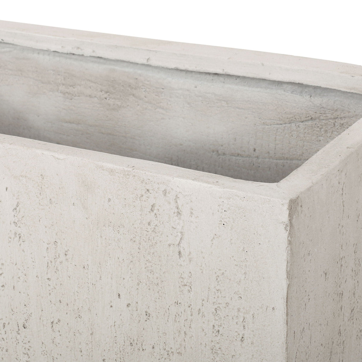 Modern outdoor planter HouseOfZazla in light gray concrete with stepped edges on Tampa Home & Garden Store