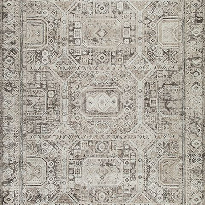 Junley rug, neutral area rug with vintage geometric medallions on Tampa Home & Garden Store