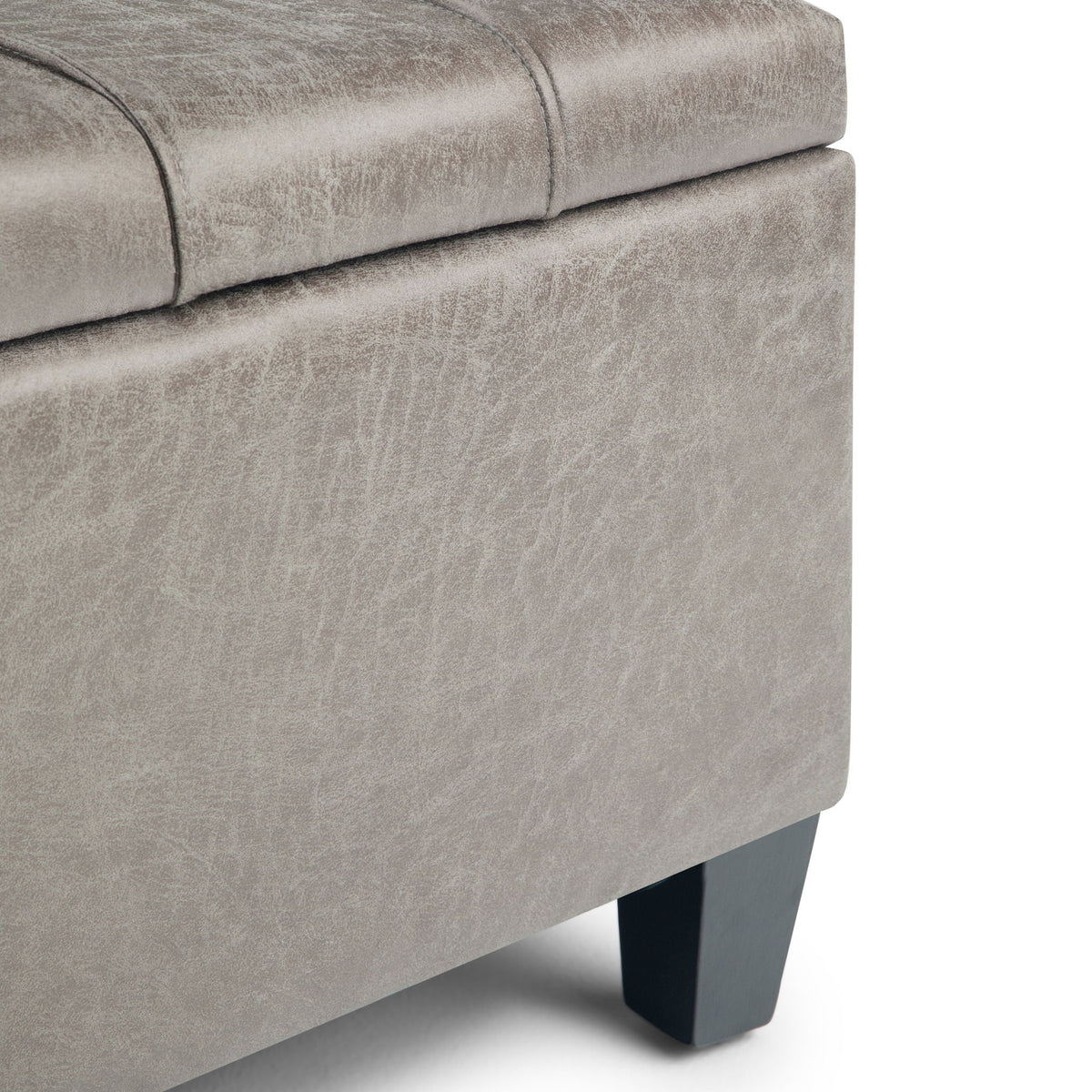 Harrison Tufted Lift Top and Storage Ottoman taupe velvet with black legs by HouseOfZazla on Tampa Home & Garden Store