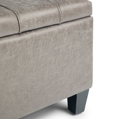Harrison Tufted Lift Top and Storage Ottoman taupe velvet with black legs by HouseOfZazla on Tampa Home & Garden Store