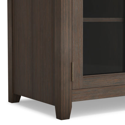 Wide Handcrafted Solid Wood Media Stand And Shelf TV Stand in dark walnut by HouseOfZazla on Tampa Home & Garden Store