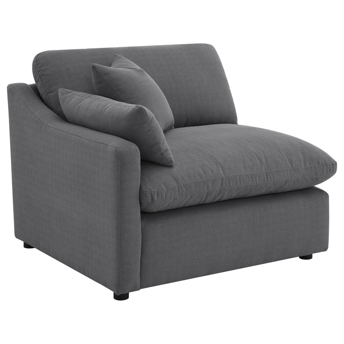 6-piece charcoal upholstered sectional sofa with reversible cushions and ottoman on Tampa Home & Garden Store