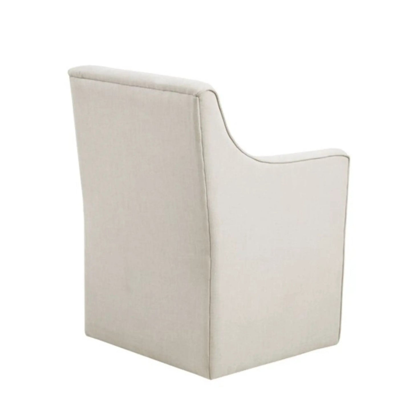 Traditional skirted dining arm chair in beige linen upholstery by Unique Piece Furniture on Tampa Home & Garden Store