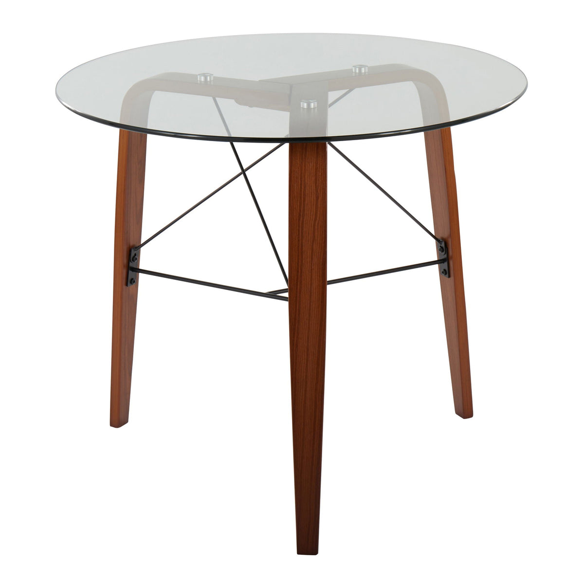 Contemporary round dinette table with tempered glass top in black or brown by HouseOfZazla on Tampa Home & Garden Store