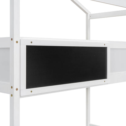 White bunk bed frame with storage staircase and black panel HouseOfZazla on Tampa Home & Garden Store