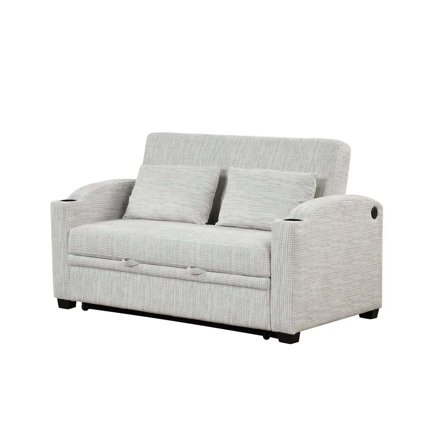 Pull Out Loveseat with Adjustable Backrest USB