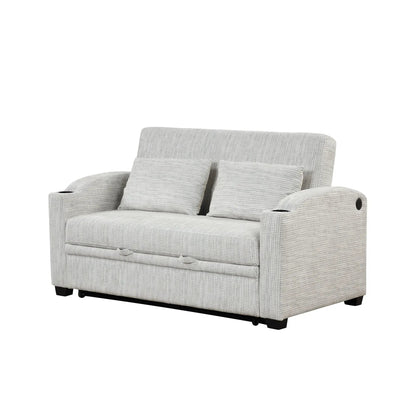 Pull Out Loveseat with Adjustable Backrest USB