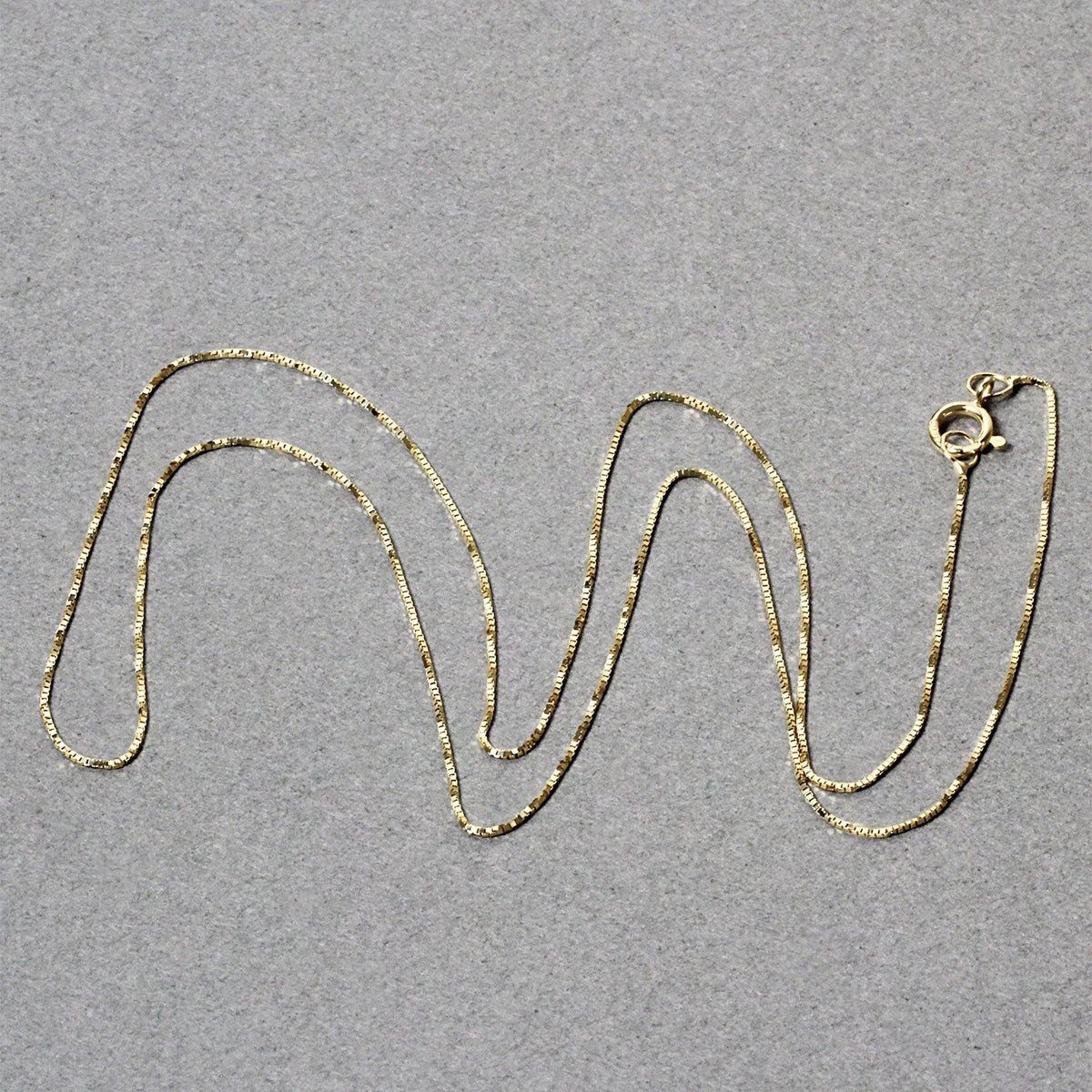 14k yellow gold classic box chain necklace 0.45mm, slim with spring ring clasp by Bids.com on Tampa Home & Garden Store