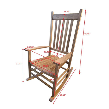 Balcony Porch Rocking Wood Chair for Adults