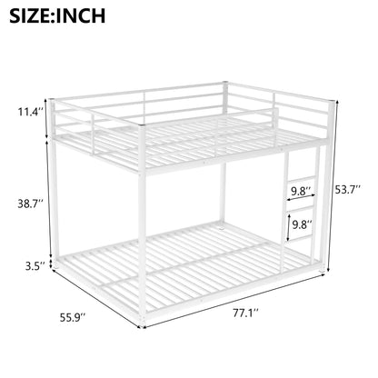 Metal bunk bed with white metal frame, low bunk with ladder, Unique Piece Furniture on Tampa Home & Garden Store