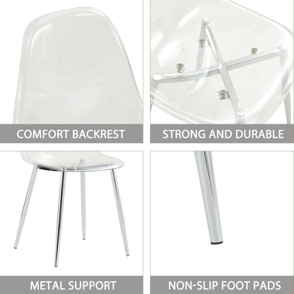 HouseOfZazla transparent dining chair with metal legs, modern minimalist design on Tampa Home & Garden Store