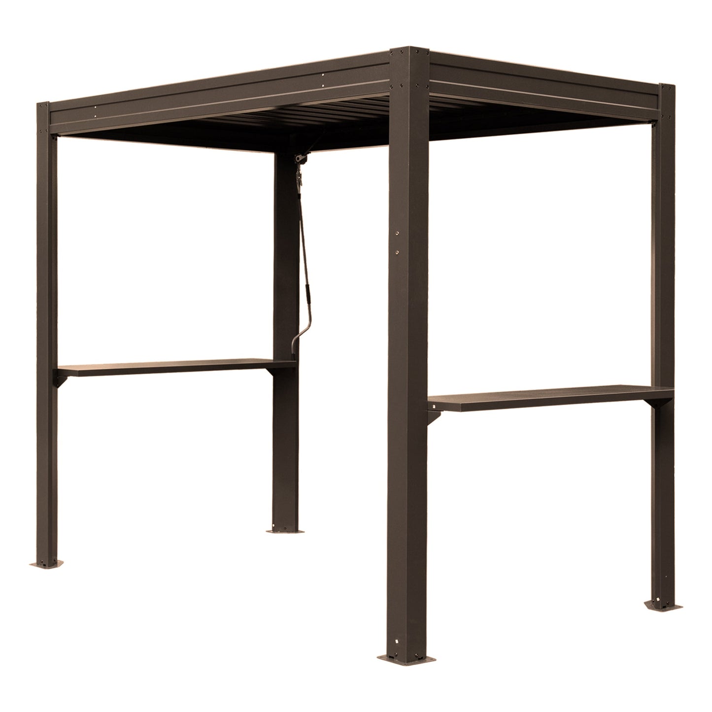 8x5 Ft Metal Grill Pergola with Adjustable Roof