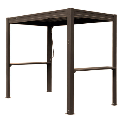 8x5 Ft Metal Grill Pergola with Adjustable Roof