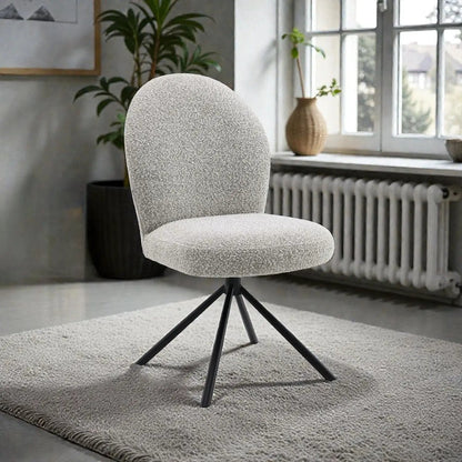 Side Chair With Swivel Set (2) gray fabric, black legs by Unique Piece Furniture on Tampa Home & Garden Store