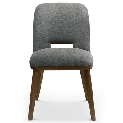 Modern dining chair gray fabric with walnut base by HouseOfZazla on Tampa Home & Garden Store