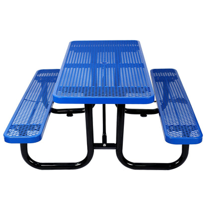 Sturdy Steel Picnic Table With Umbrella Pole